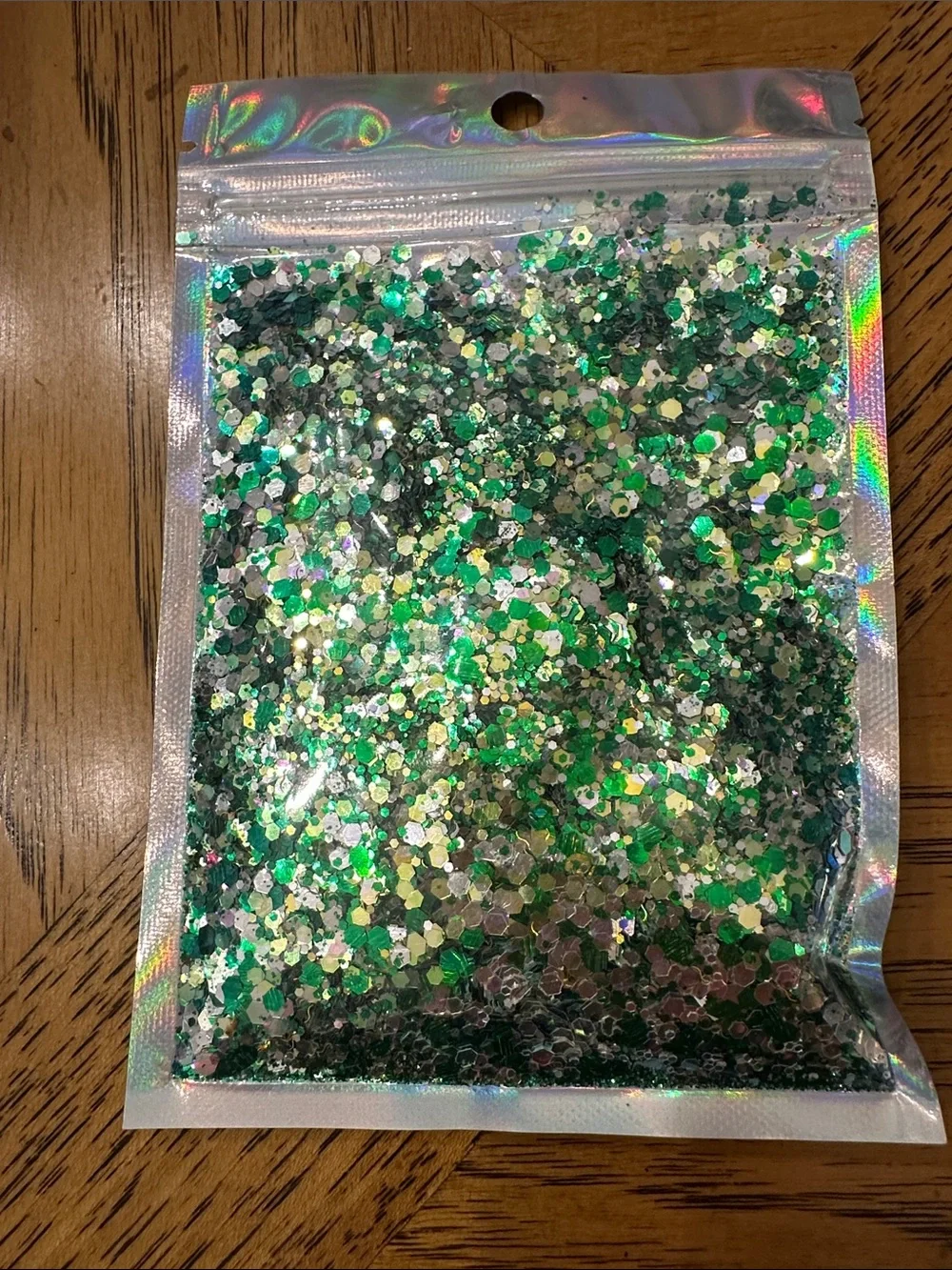 Assorted Green Iridescent Chunky Glitter Mixes - 10 Pack